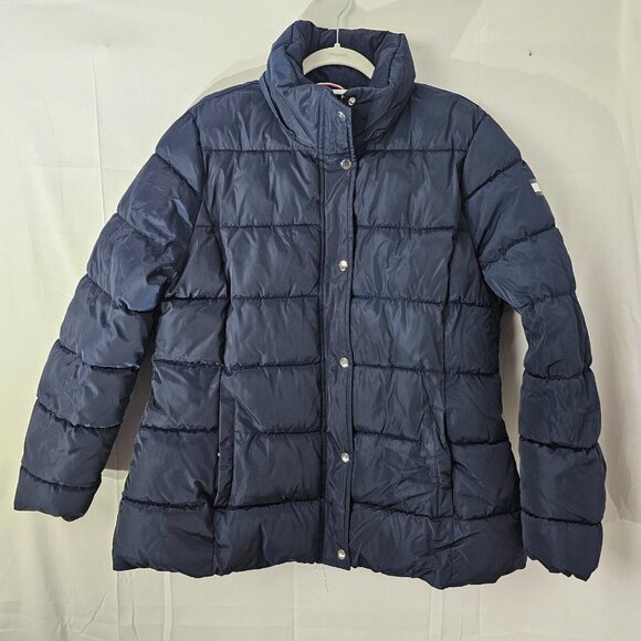 Tommy Hilfiger Jackets & Blazers - Tommy Hilfiger Puffer Jacket Blue Womens XL Full Zip Pockets Insulated Coat